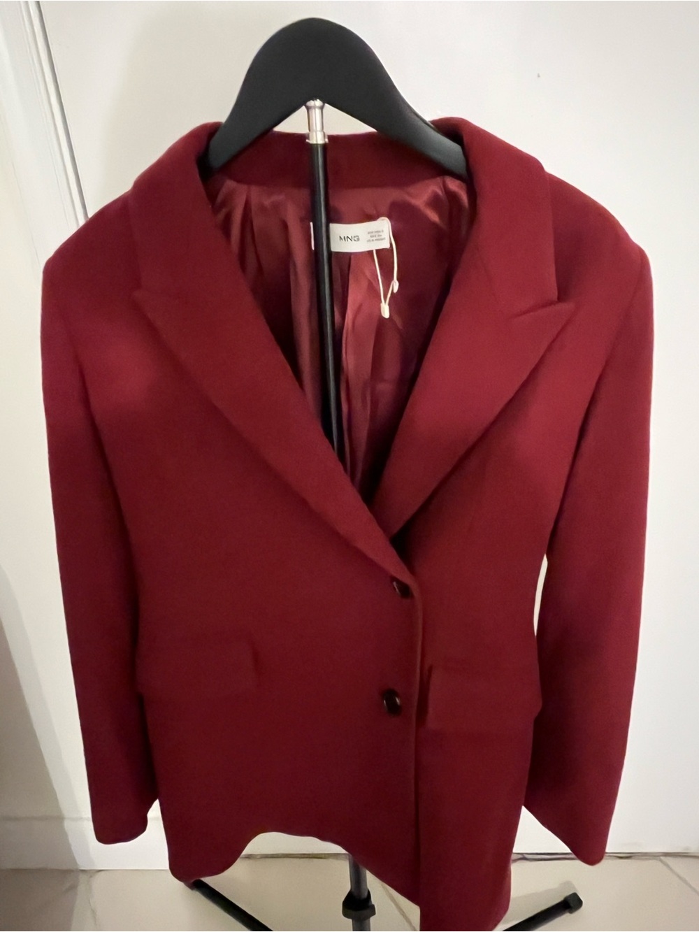 Mango Women’s Wine Single-Breasted Blazer Jacket